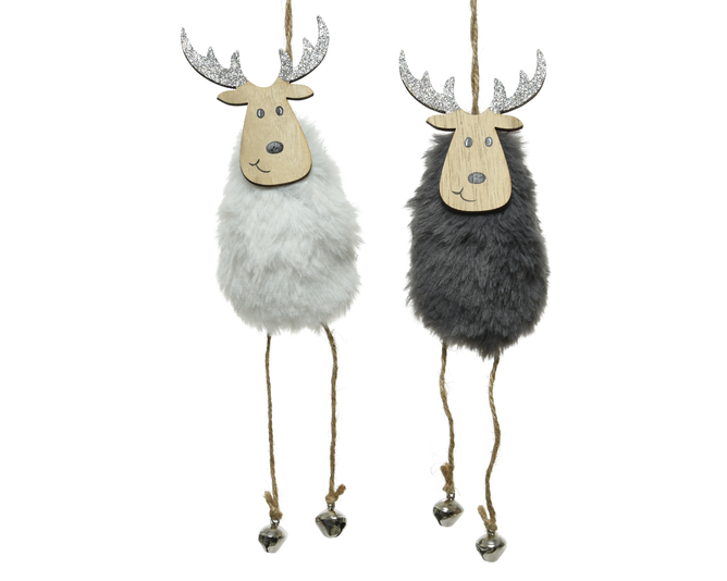 Kaemingk Deer Fake Fur w silver bells