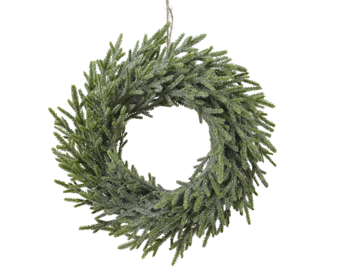 Kaemingk Wreath Frosted Dia80-H23cm Green