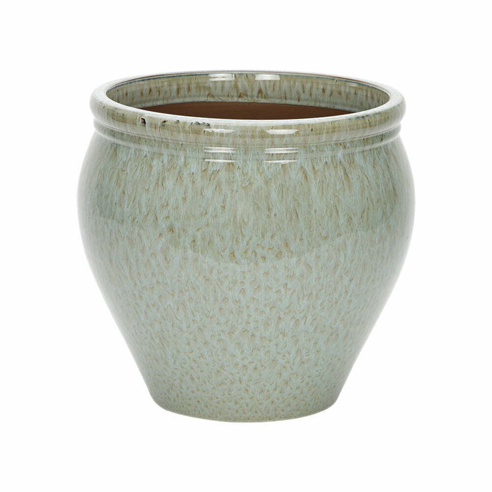 Apta Green Glazed Peacock Jar Planter 32cm