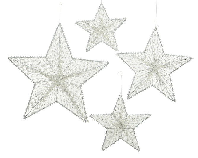 Set of 4 Glitter Stars