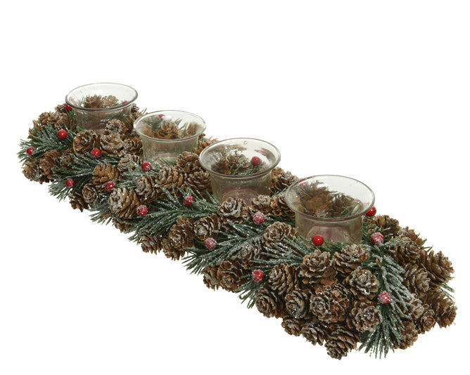 Tealight Holder With Pinecones
