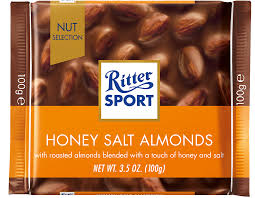 Ritter Sport Milk Chocolate With Honey, Sea Salt and Almonds Bar