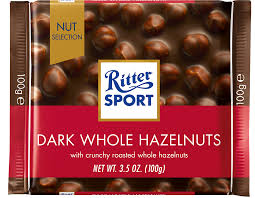 Ritter Sport Dark Chocolate with Whole Hazelnuts Bar