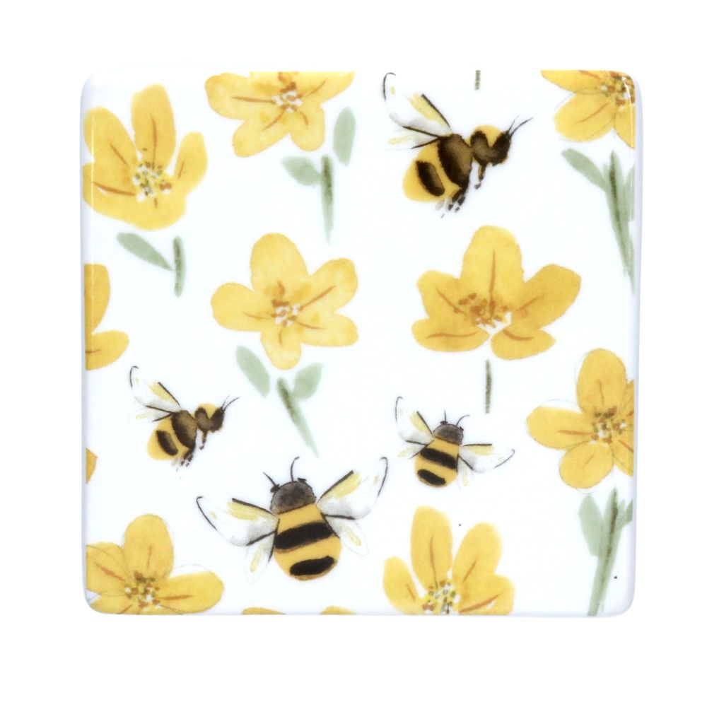 Gisela Graham Ceramic Coaster Buttercup & Bees