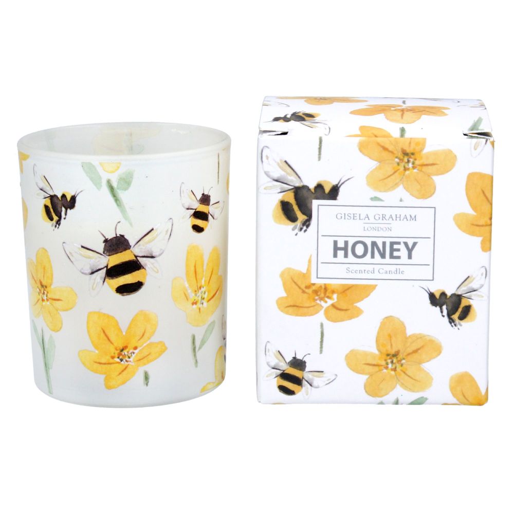 Gisela Graham Honey Scented Boxed Candle - Buttercup & Bees - large
