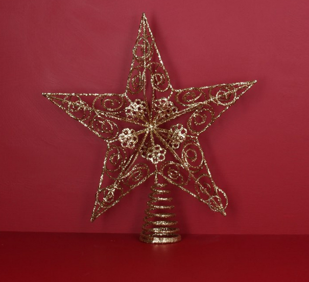 Tree Topper - Gold Wire 5 Point Star