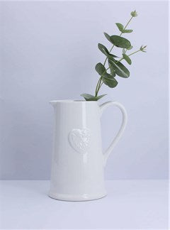 Gisela Graham Large White Heart Jug