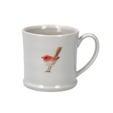 Gisela Graham Ceramic Mini Mug with Robin Design