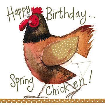 Spring Chicken Birthday Card