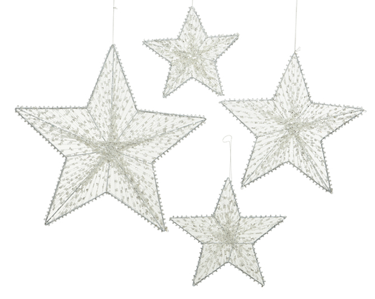 Kaemingk Star Iron Glitter White Set 4