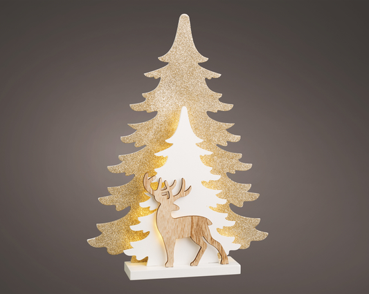 Kaemingk LED Scenery Wood Tree with Deer