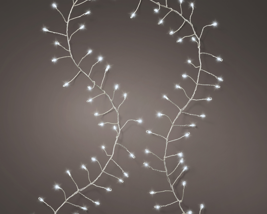Kaemingk Micro LED Compact Lights 1200cm Outdoor 8 Function Cool White on Silver