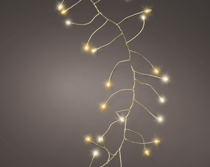 Kaemingk Micro LED 8 Function Twinkle Effect L1800cm - Gold/Warm White/Classic Warm Outdoor