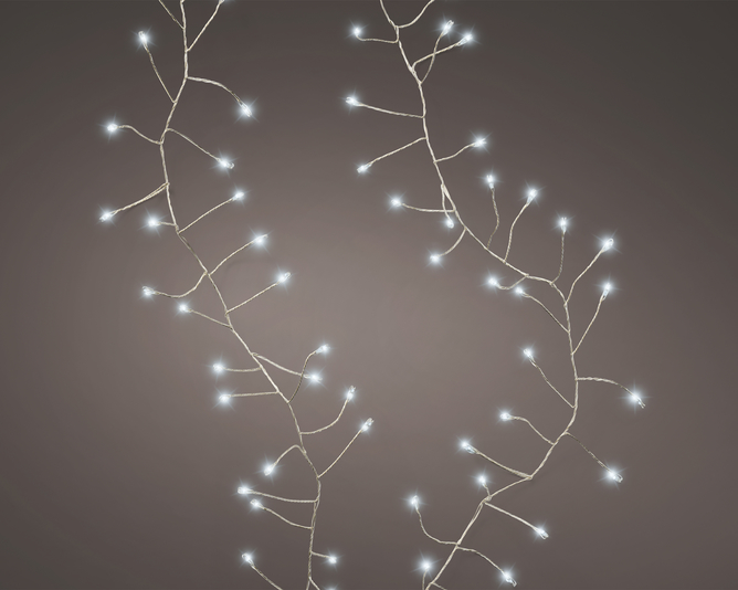 Kaemingk Micro LED Compact Lights 1800cm Outdoor 8 Function Cool White on Silver