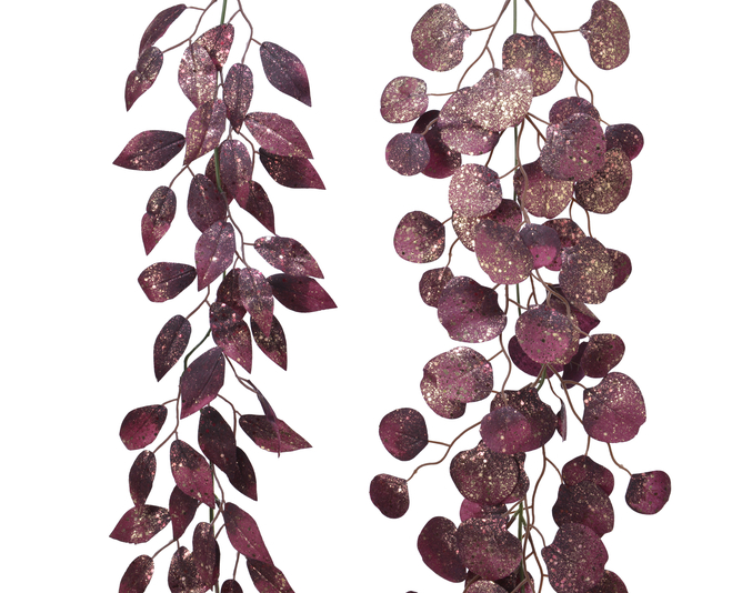 Kaemingk Garland Glitter Burgundy 150cm