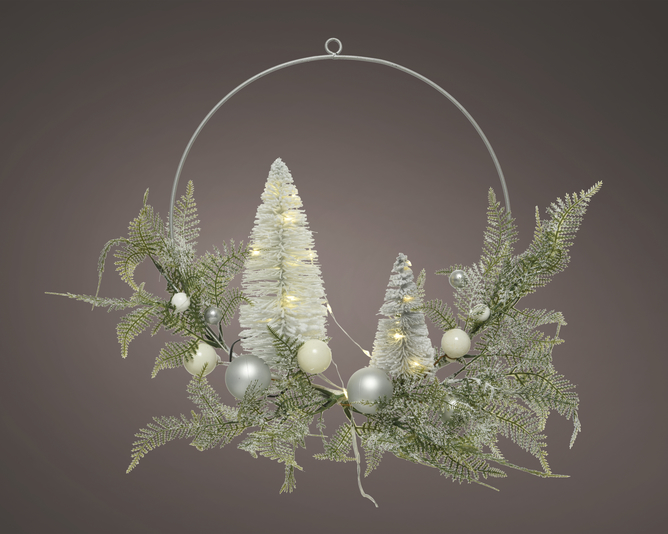 Kaemingk Micro Wreath Dia40-L9cm Indoor White