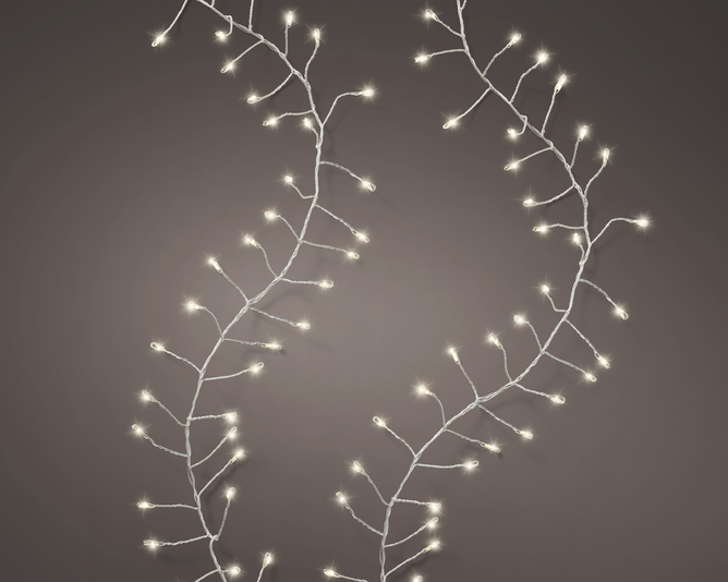 Kaemingk Micro LED Cluster Lights 600Cm Outdoor 8 Function Warm White On Green