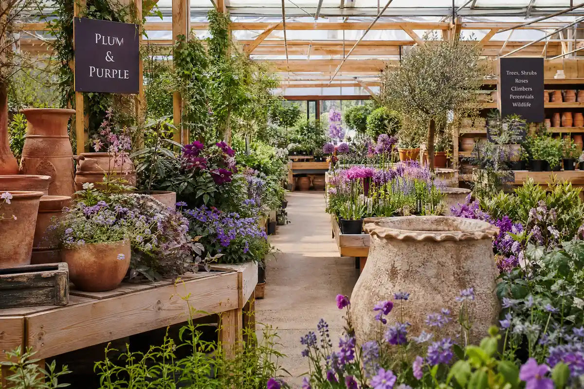 Lush plant display at Pengelly Garden Centre Cornwall