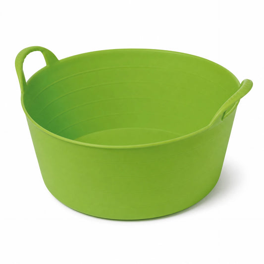 15L Tubtrug shallow green flexible tub for gardening, planting and carrying soil and tools