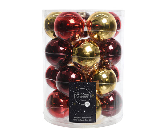 Red & Gold Shiny Mix Baubles