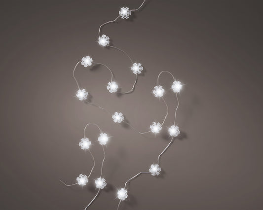 Micro LED String Lights Snowflake  - Cool White 195cm