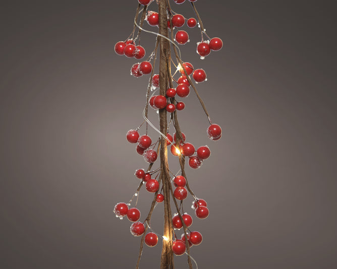 Micro LED Garland Red Berries
