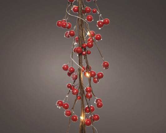 Micro LED Garland Red Berries