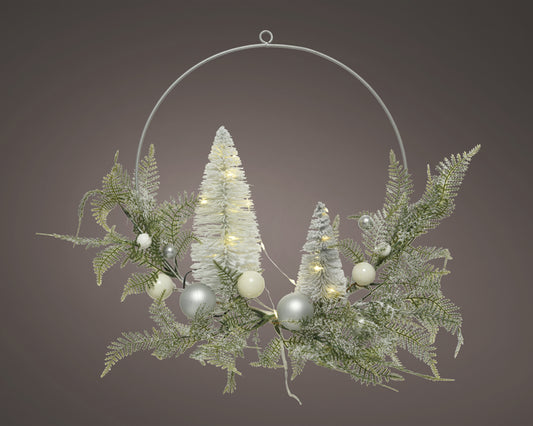 Micro LED Wreath Snowy Finish 30cm