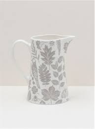 Gisela Graham Grey Garden Bone China Jug Medium