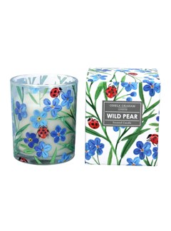 Gisela Graham Boxed Candle Large - Wild Pear w/Forget me not/Ladybird