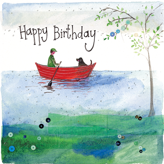 Red Boat Birthday Card