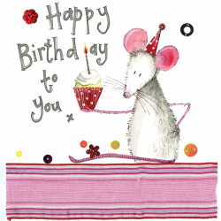 Mouse and Cup Cake Birthday Card