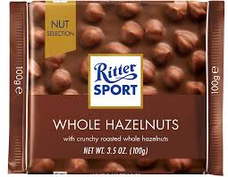 Ritter Sport Milk Chocolate with Whole Hazelnuts Bar