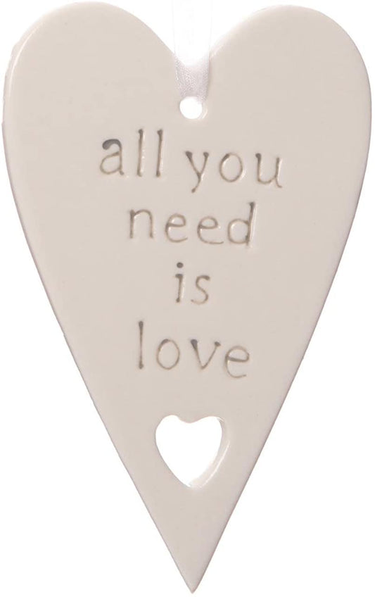 All You Need Is Love Ceramic Heart