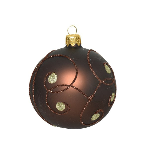 Glitter Curls And Dots Bauble