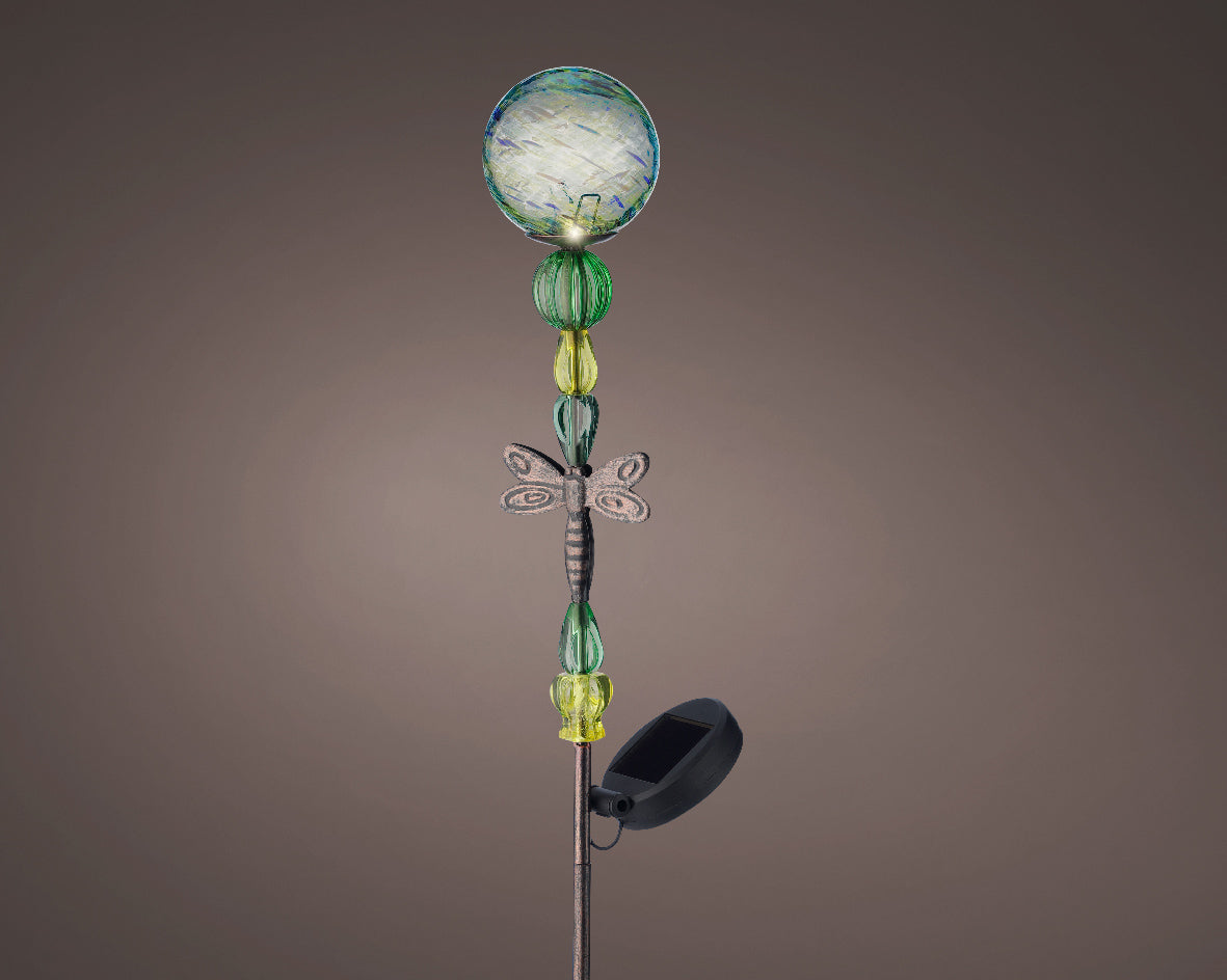 Solar Dragonfly Green Stake Light