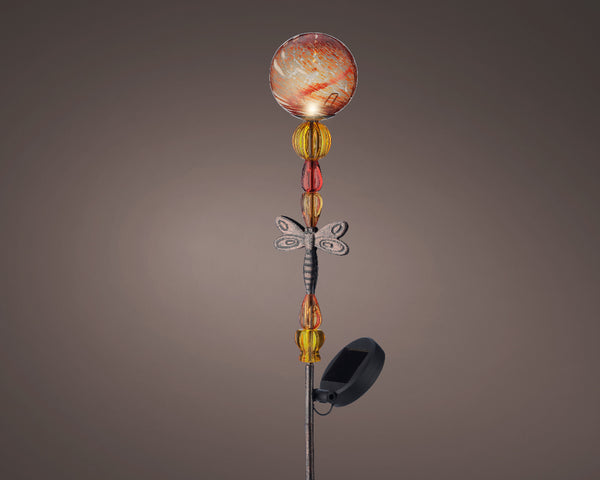 Solar Dragonfly Orange Stake Light