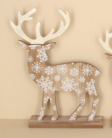 Wooden Reindeer With Snowflakes