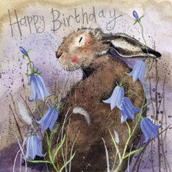 Hare And Bluebells Birthday Card