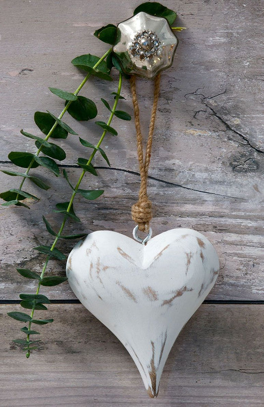 White Vintage Heart