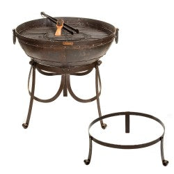 80cm Kadai Recycled Fire Bowl with High and Low Stand
