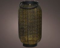 Tall Solar Lantern - Black & Gold