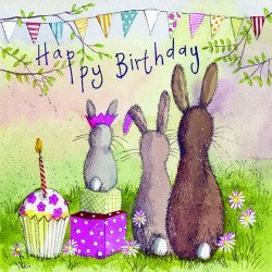 Rabbit Family Birthday Card