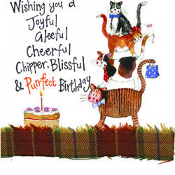Cat Stack Birthday Card