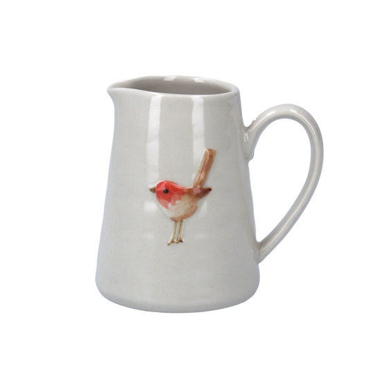 Gisela Graham Ceramic Mini Jug with Robin Design