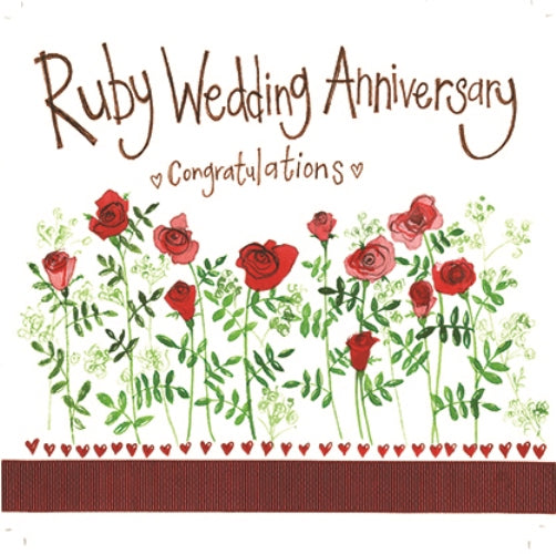 Ruby Roses Ruby Anniversary Card