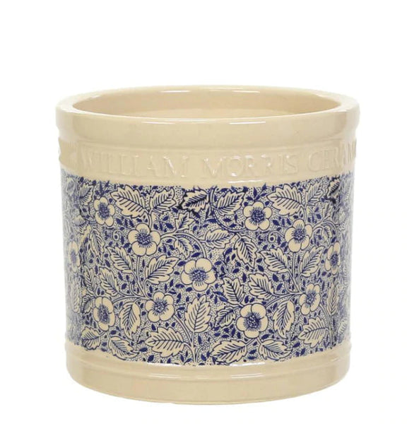 Woodlodge William Morris Glazed Blue Floral Pot 30cm