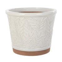 Woodlodge William Morris Part Glazed Pot White 26cm