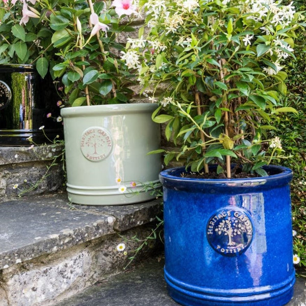 Woodlodge Cylinder Blue Heritage Pot 37cm